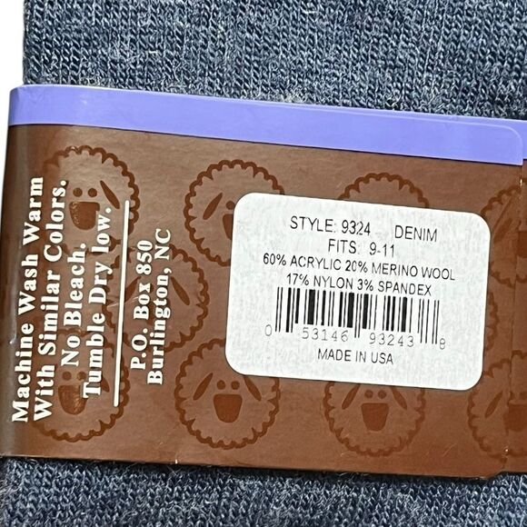 Merino Wool Blend Sock Bundle, 2 Pairs, Blue, Size 6-9, NWT - Picture 4 of 6